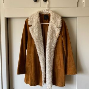 Suede brown trench-coat